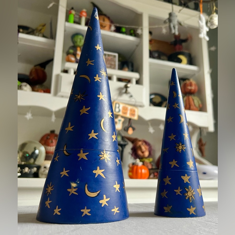 2 Celestial Wooden Nesting Cones